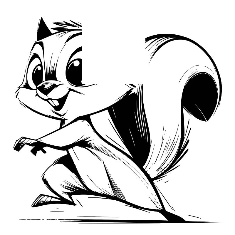 Mignon bébé écureuil dessin au crayon