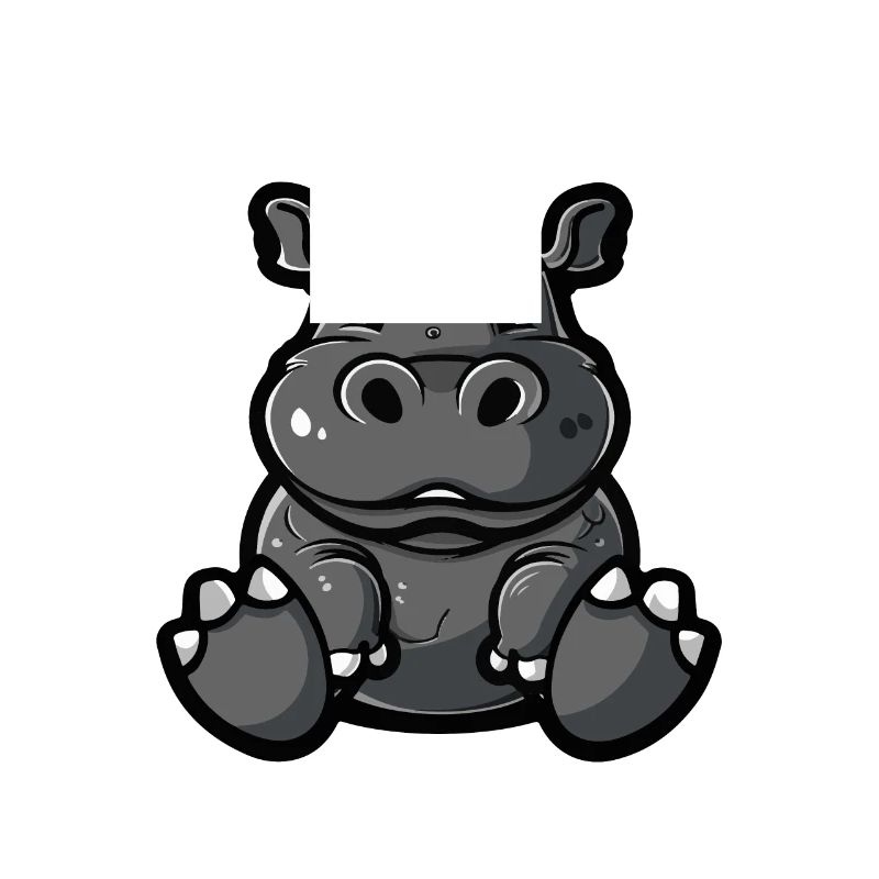 Nilpferd Comic Krone