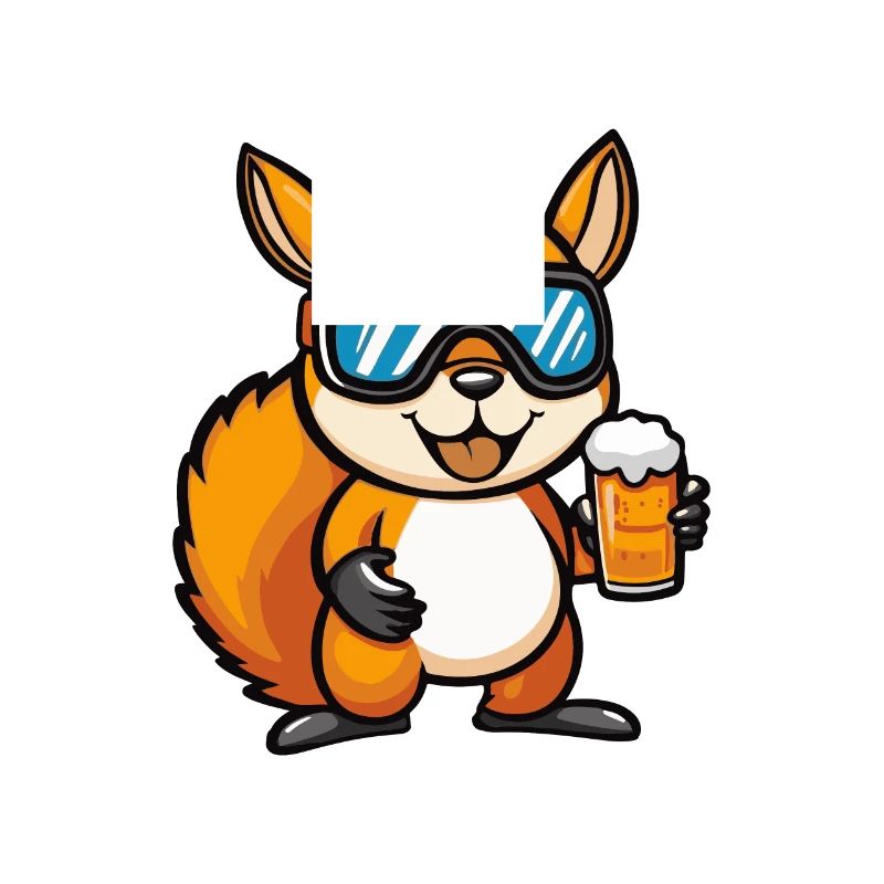Eichhörnchen Ski Bier