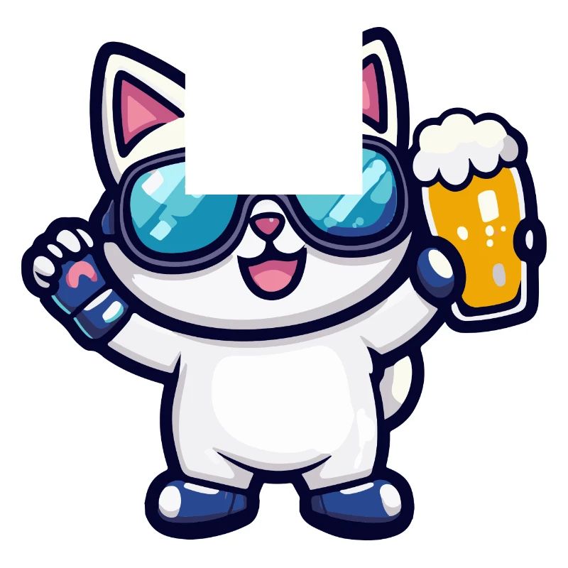 Katze Ski Bier