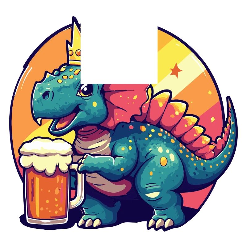 Dinosaur triceratops beer comic