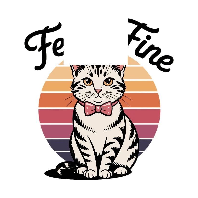 Feline Fine – Retro Sunset Cat