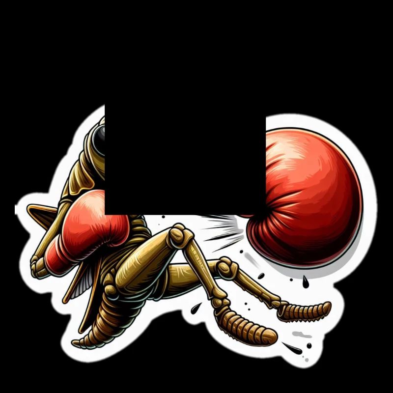 Une sauterelle boxeuse