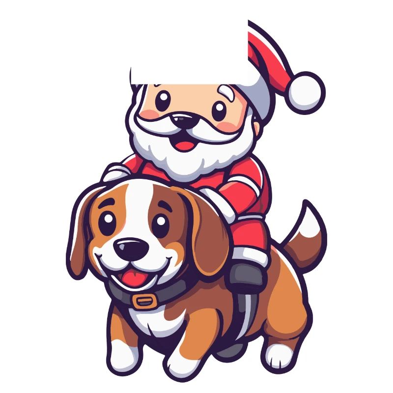 Beagle Hund Weihnachtsmann