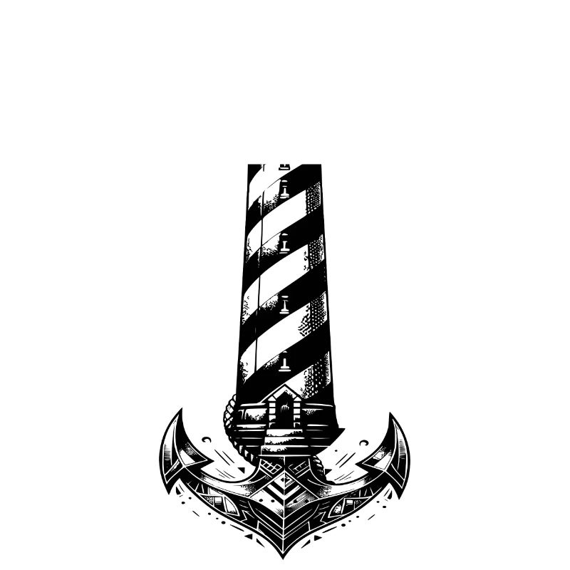 Conception d’ancre de phare côtier à rayures obliques