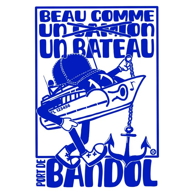 Retro Mittelmeer Bandol Boot Maskottchen