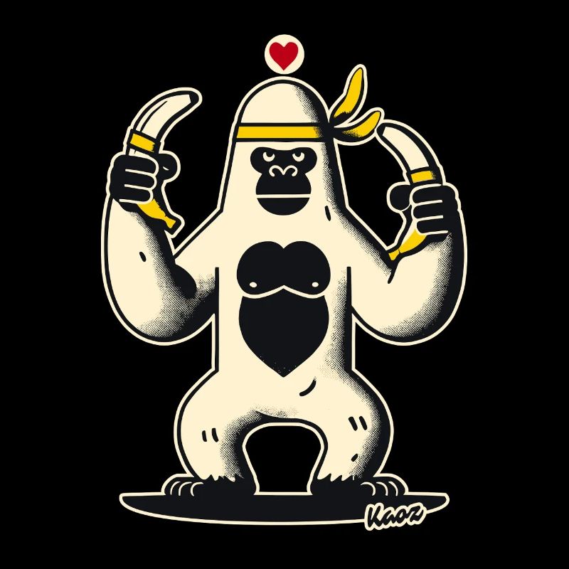 Ninja gorilla with bananas