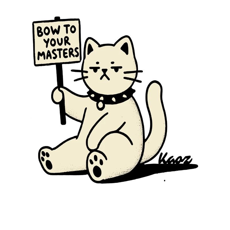 Chat protestataire sarcastique – Arc-en-avant !