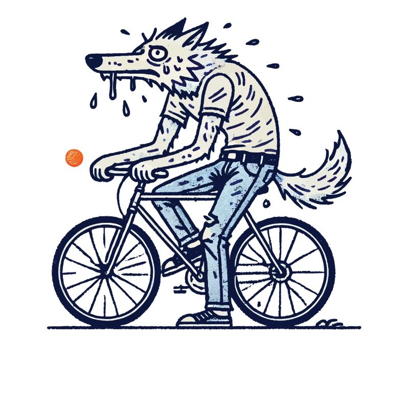 Vélo loup sur la roue aventure