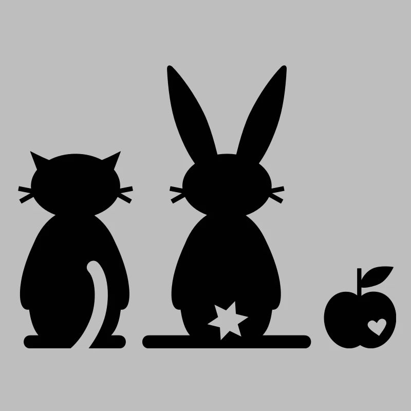 Hase Katze Apfel