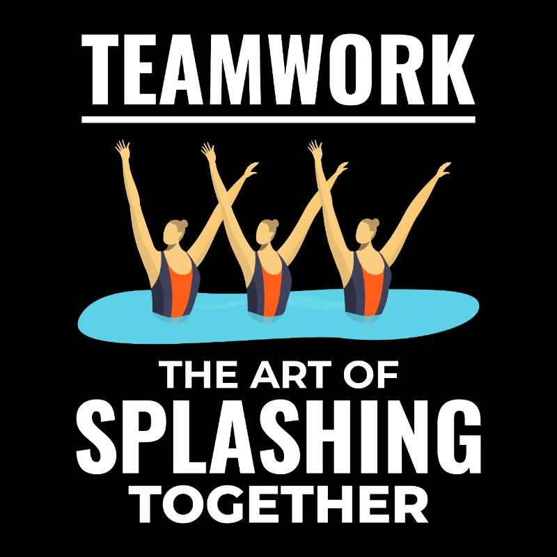 Teamwork Spritzwasser Design Synchronschwimmen