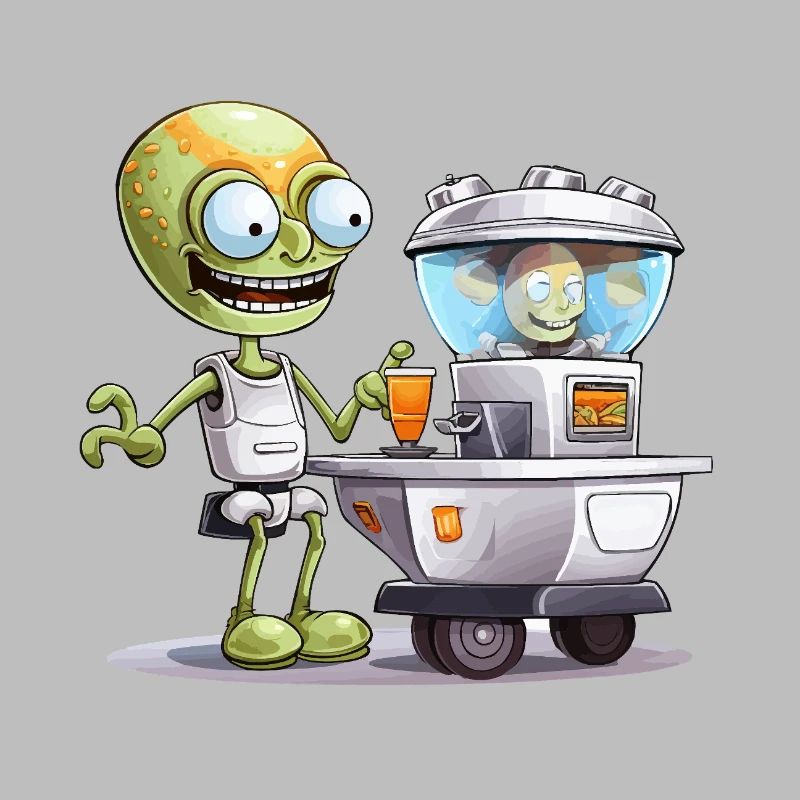 Alien Bartender at Space Bar