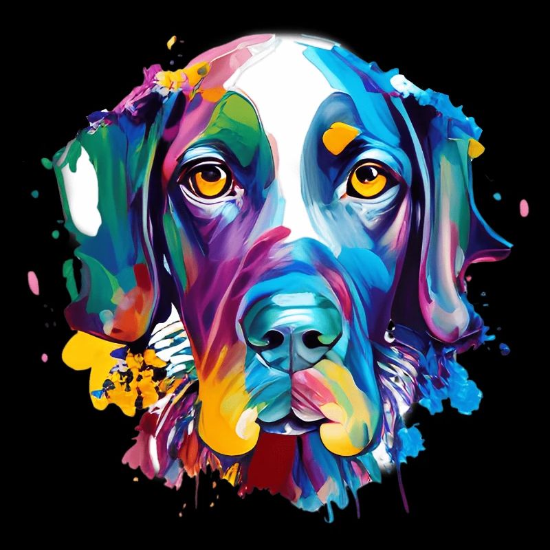 German Shorthaired Pointer GSP Colourful Dog Art