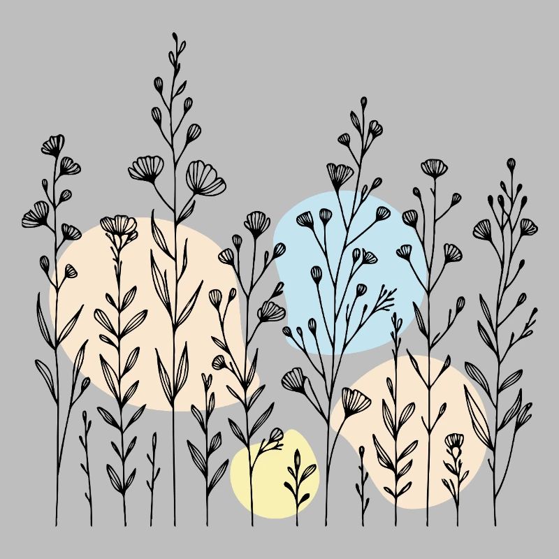 Delicate Botanical Pattern in Soft Tones