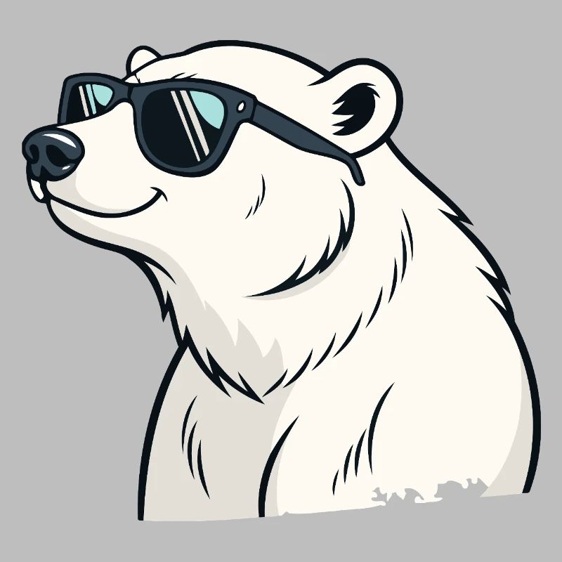 Cooler Eisbär mit Brille