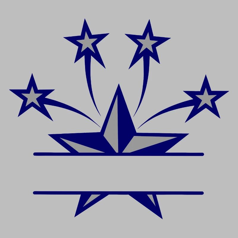 Star dark blue and grey with bar between them