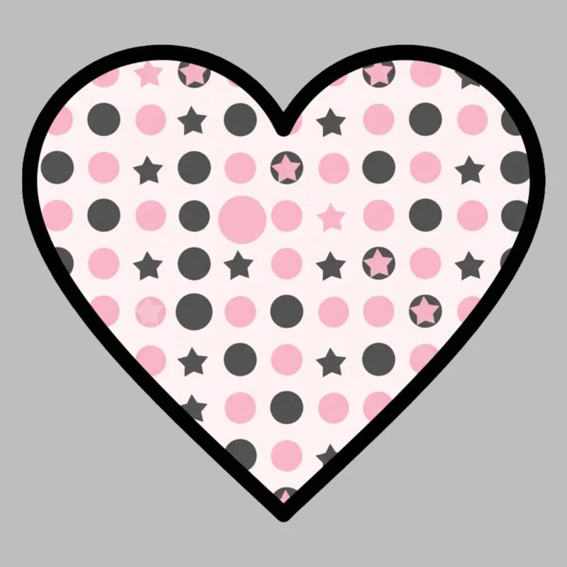 Heart Pattern Star Dots Cute Vector