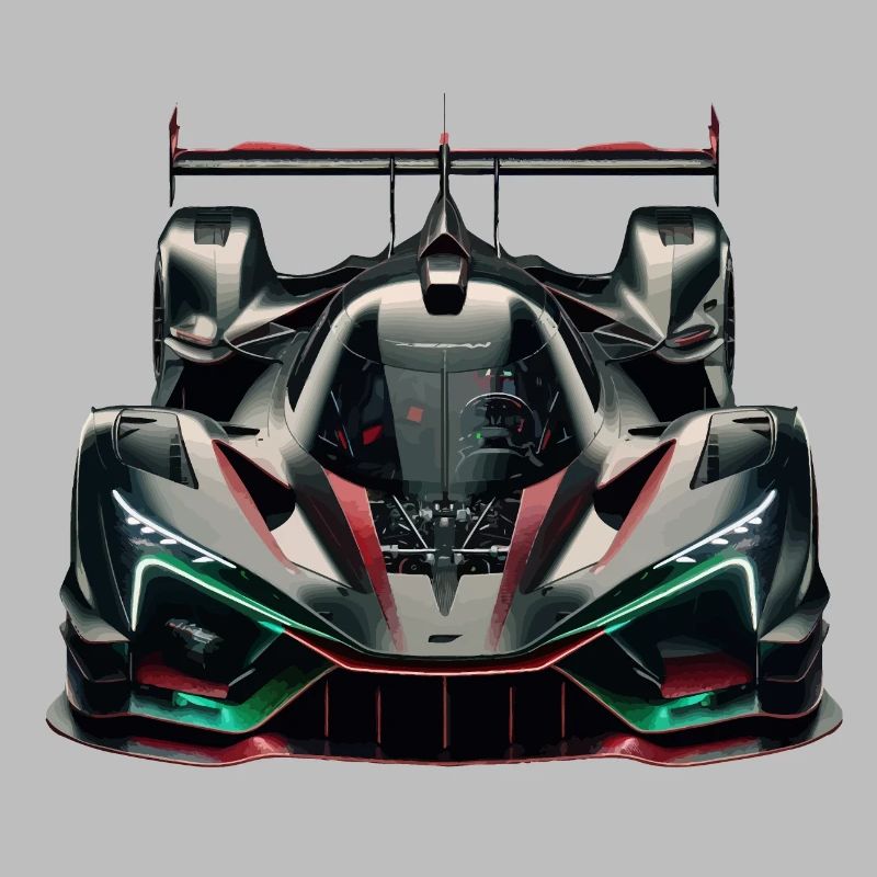 Extrem leistungsstarker, futuristischer, ultramoderner Rennwagen