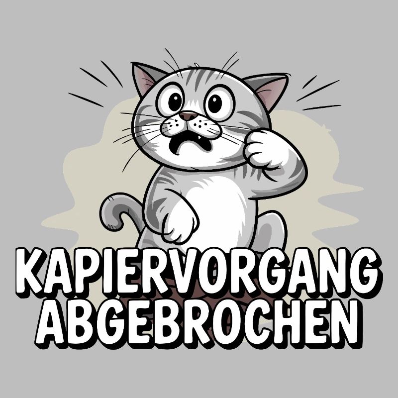 Kapiervorgang abgebrochen – Katze verwirrt