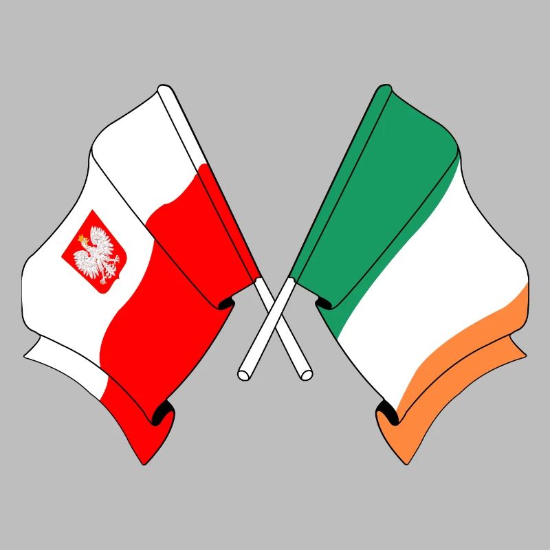 Drapeau de la Pologne, drapeau de l’Irlande