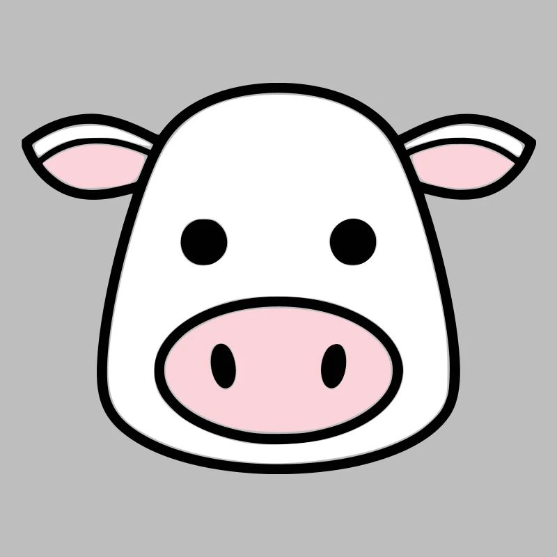 Mignonne Tête de Vache Visage Vector de la BD