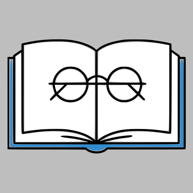 Offenes Buch Brille Schule
