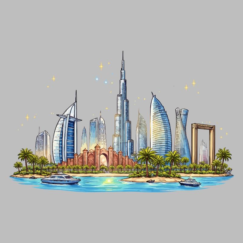 Skyline du front de mer de Dubaï
