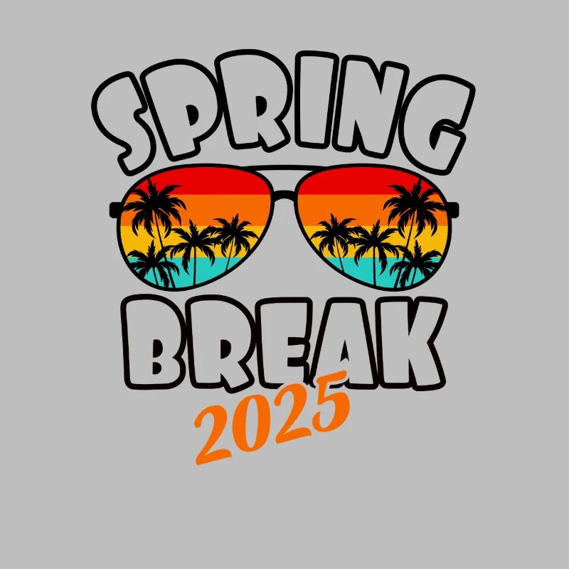 Spring Break 2025 Retro Sunset & Beach