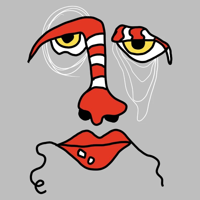 Visage abstrait avec rayures