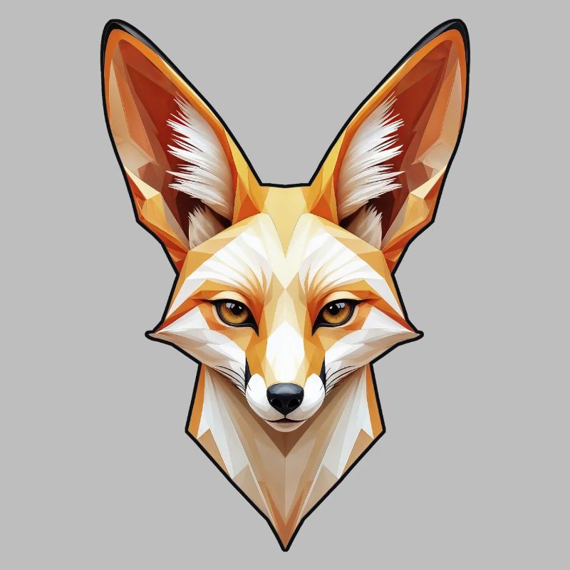 Fennec-Kopf in Farbe
