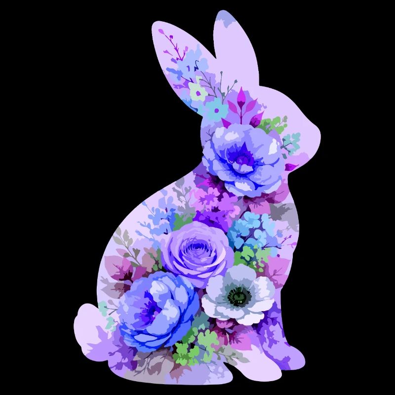 Fleurs pastel de lapins