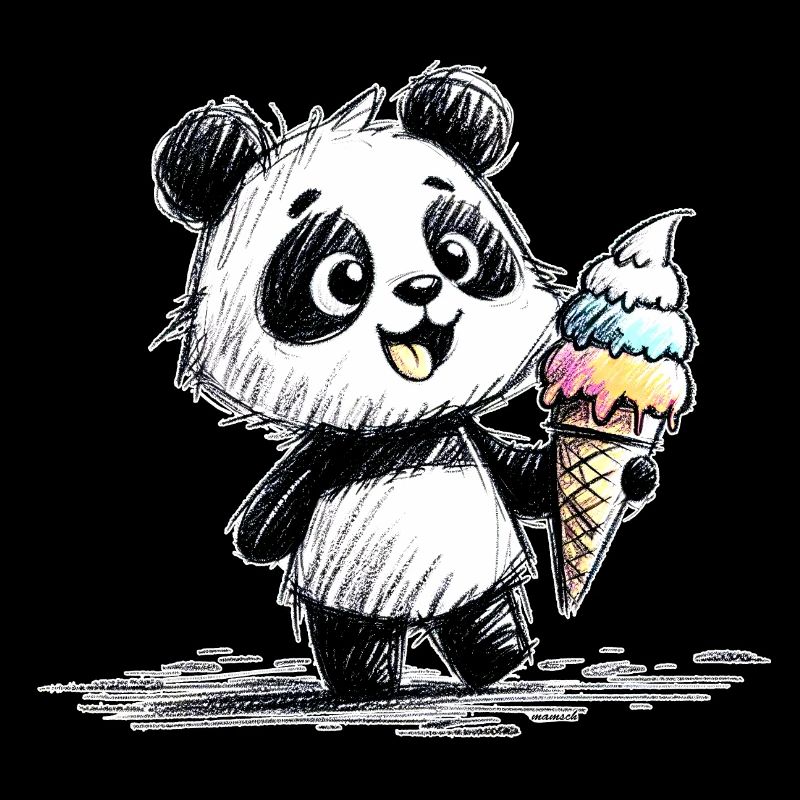 Panda mit Eis