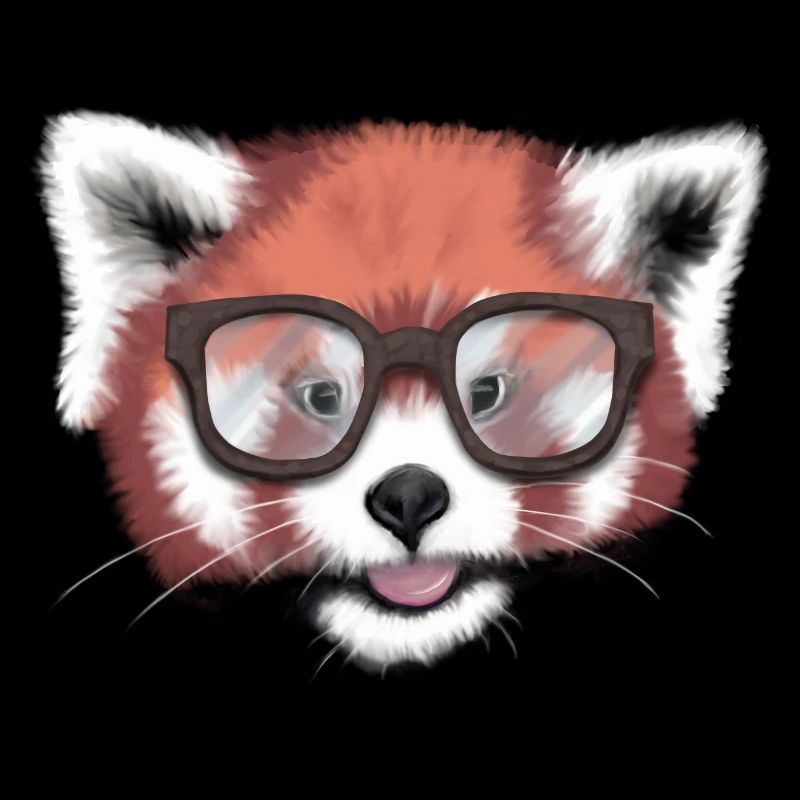 Roter Panda Nerd / Brille / minavi