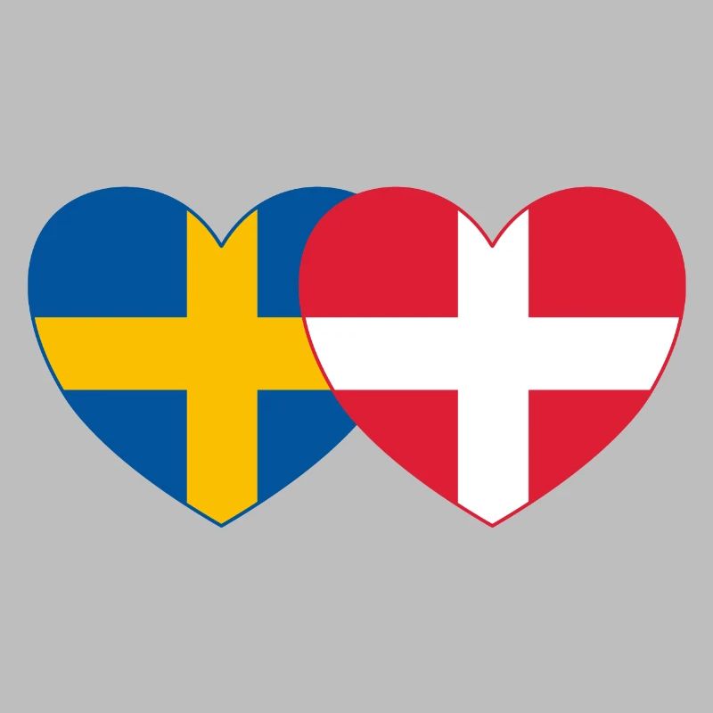 Suède Danemark Drapeau Coeur