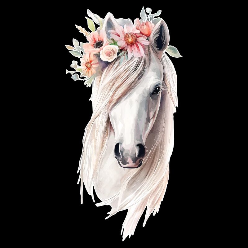 Cheval avec des fleurs