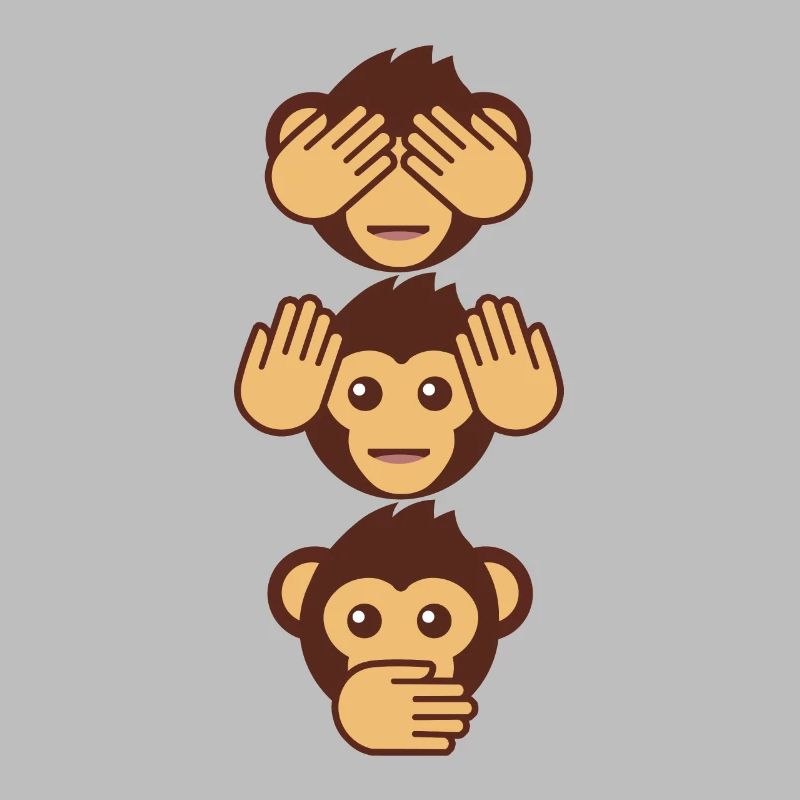 Drei Affen - einer blind, einer taub, einer stumm