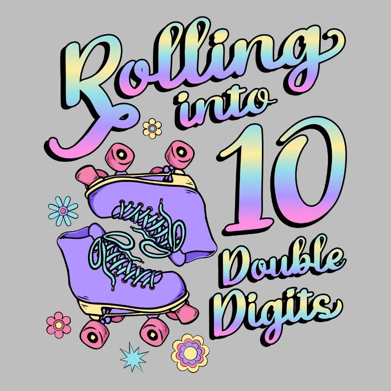 Rolling Into 10 Double Digits Floral Skaters 10.