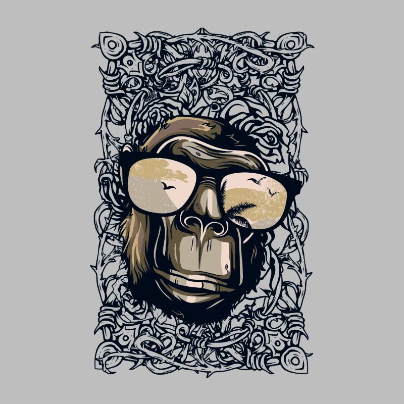 Cooler Affe mit Sonnenbrille