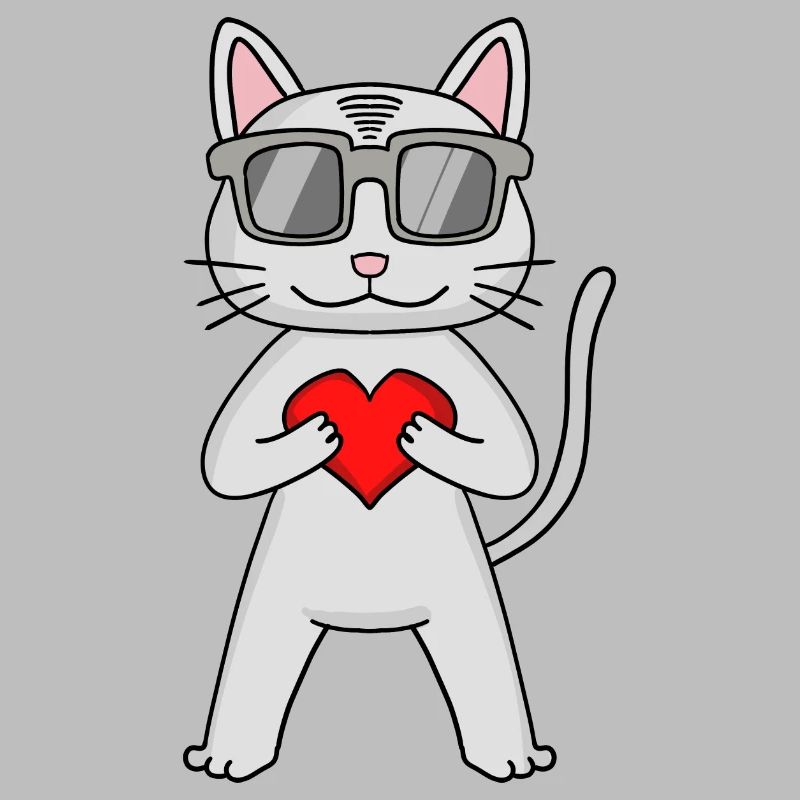 Devon Rex mit Sonnenbrille und Herz