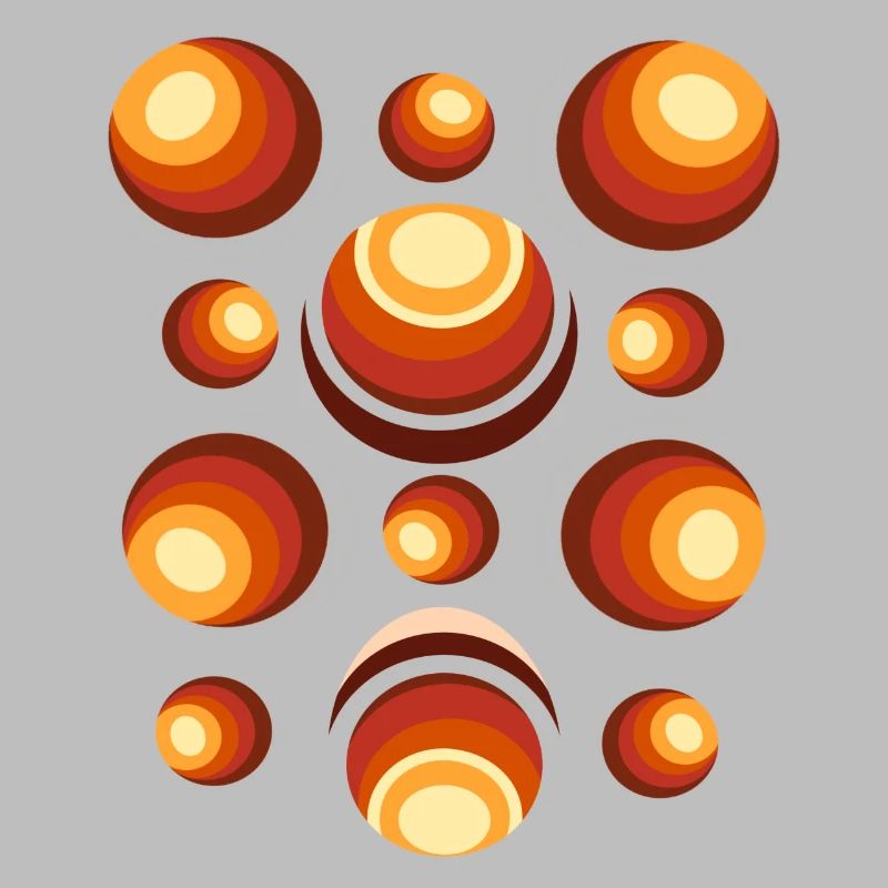 Retro Circle Pattern 70s Crescent