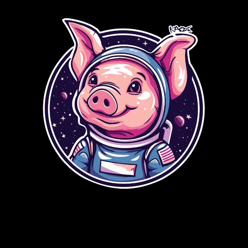 A Funny Space Pig Astronaut
