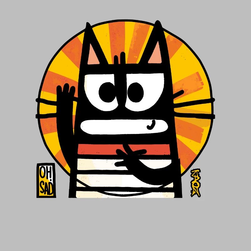 Oh comme c’est triste, drôle chat de dessin animé abstrait