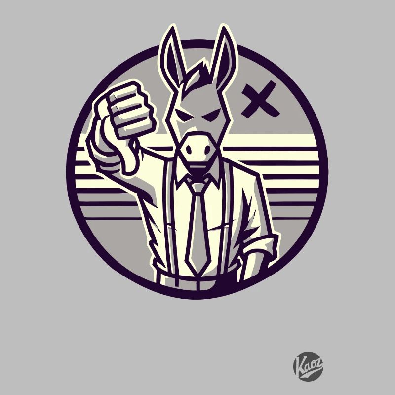 Thumbs down from the refusing donkey