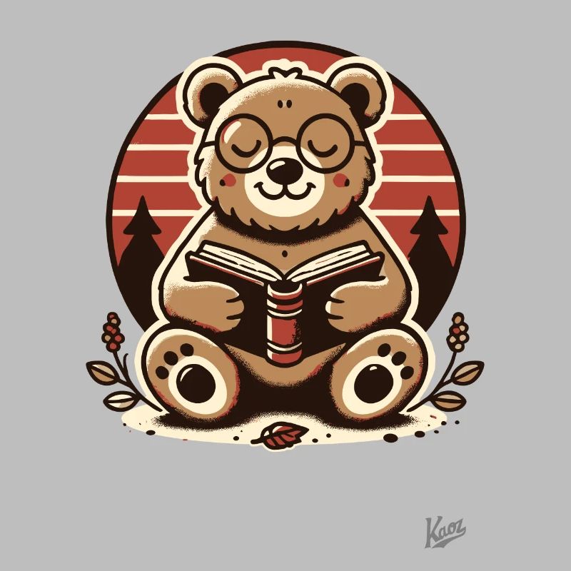 Schlauer Bär liest ein Buch