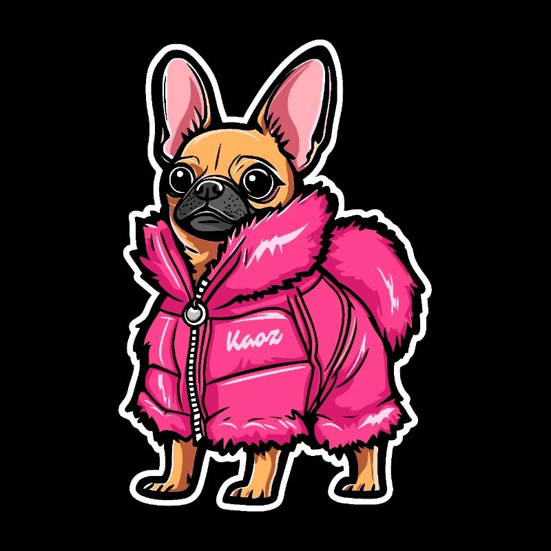Chihuahua mit modischer pinker Jacke