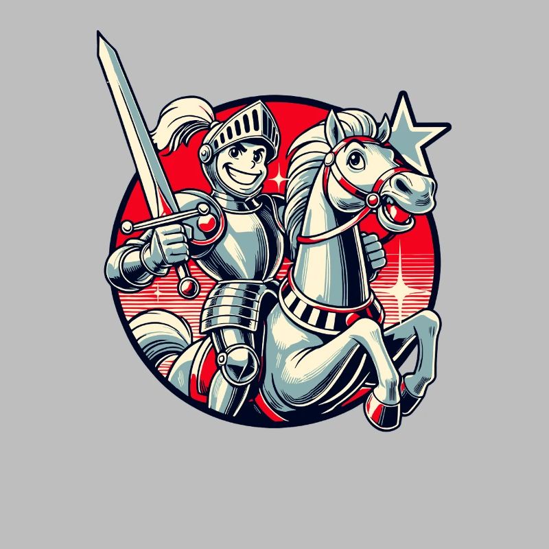 Chevalier médiéval sur son cheval
