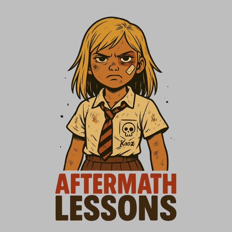 Starkes Schul-Mädchen beim Nachsitzen Comic