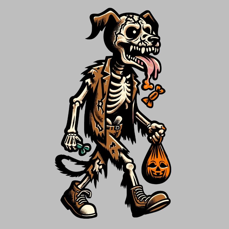 Untote Zombie Hund Süßes Oder Saures Gruselig