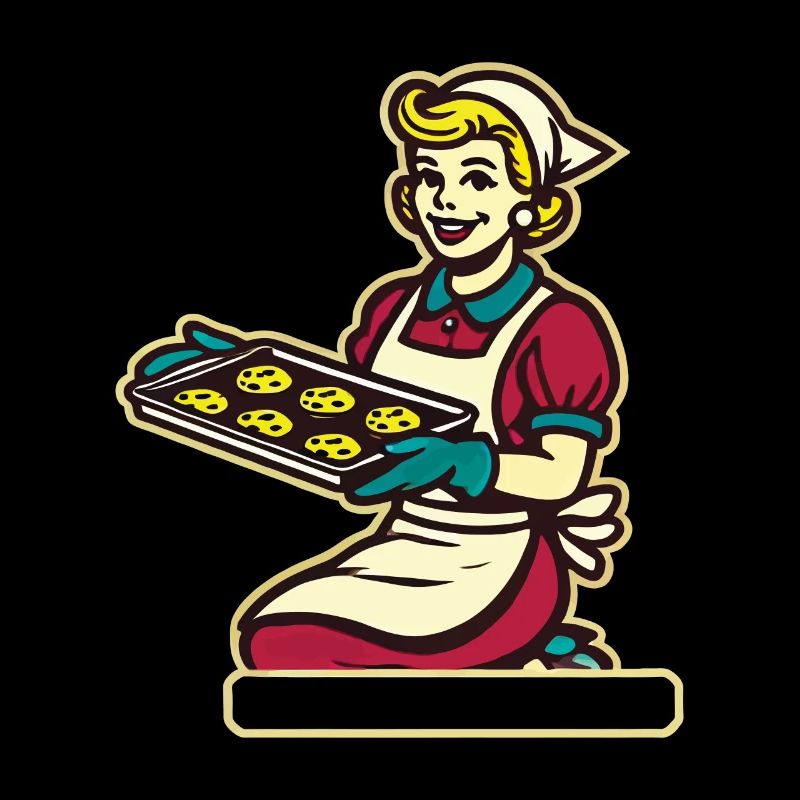 Retro baker with cookie tray design