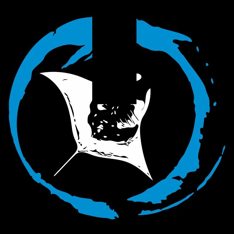 Manta im Luftblasen Kreis